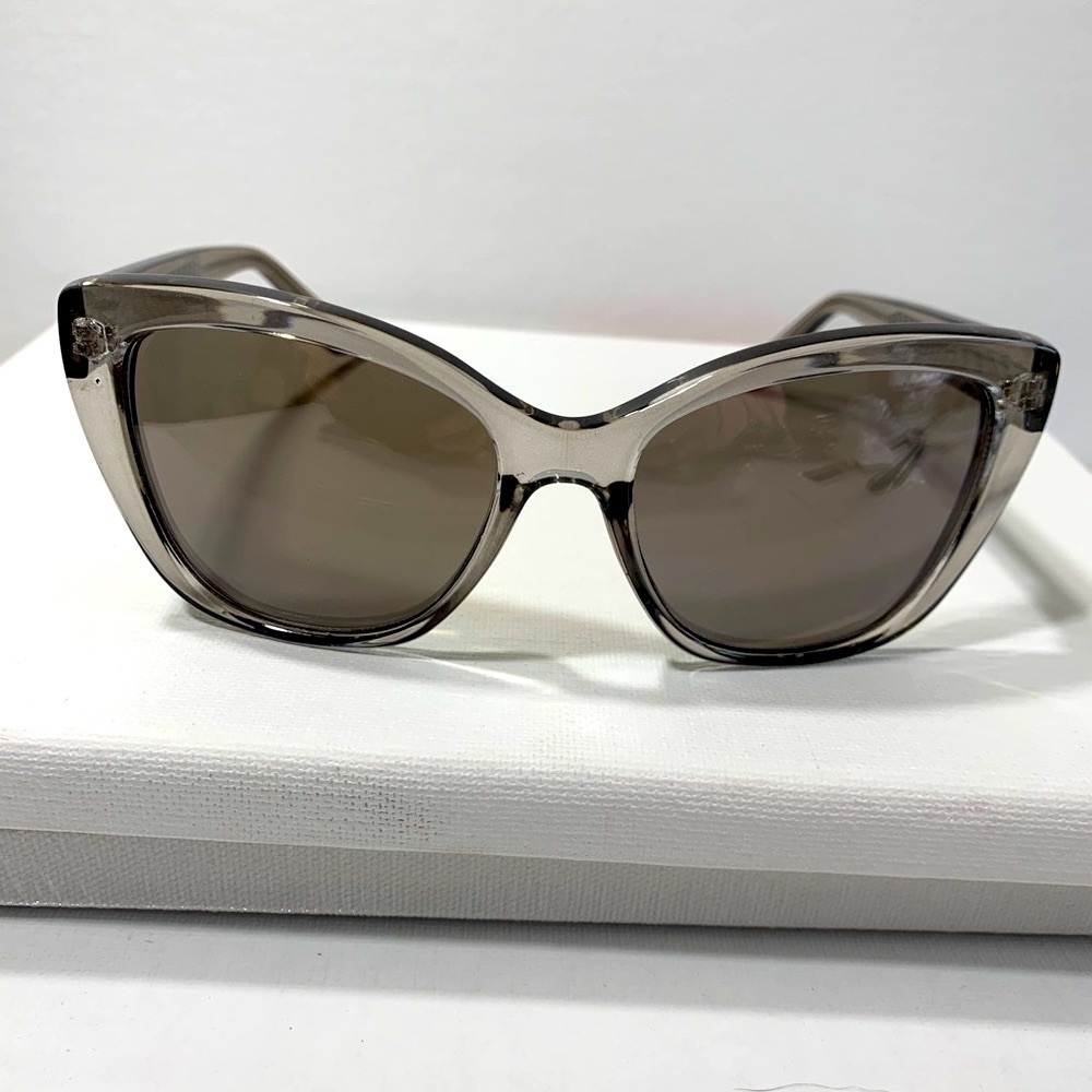 Gray and silver oversized wayfarer sunglasses